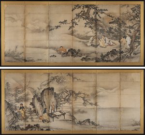 Les quatre accomplissements - attributed to Kano Shōei