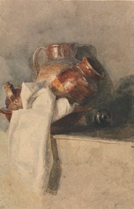 Nature morte avec pichets sur une étagère - attributed to Peter DeWint