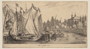 Le Leytsche veer, extrait de Views of Amsterdam (Vues d
