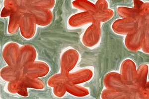 Motif floral abstrait rouge - cartissi