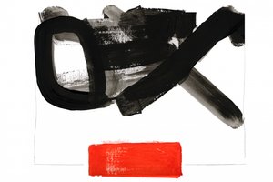 Gris, noir et rouge - Abstrait