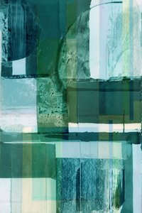 Abstrait vert et bleu en superposition