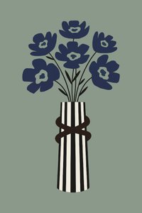 Bouquet bleu moderne - cartissi