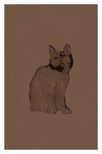 Un chat brun tranquille - cartissi