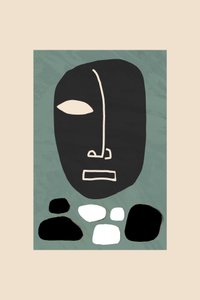 Visage abstrait serein - cartissi