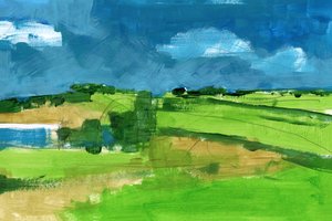 Paysage abstrait aux couleurs vives - cartissi