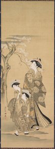 Femme et deux enfants - copy after Kubo Shunman