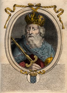 Charlemagne (Charles I dit le Grand, Carolus Magnus, 742-814), Roi des Francs - Gravure de 