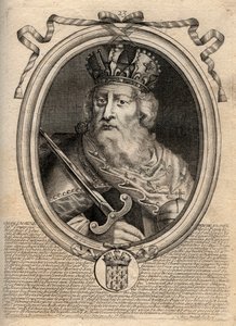 Charlemagne (Charles Ier dit le Grand, Carolus Magnus, 742-814), roi des Francs - Gravure de 