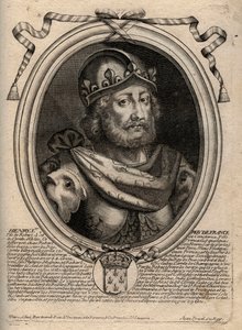 Dynastie des Capétiens : Portrait de Henri Ier (1009-1060), roi des Francs de 1031 à 1060 - Gravure de 