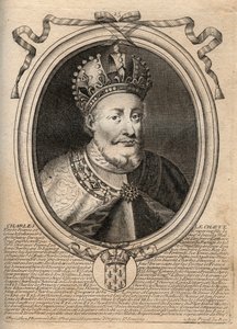 Portrait de Charles II le Chauve (823-877), roi de France - Gravure de 