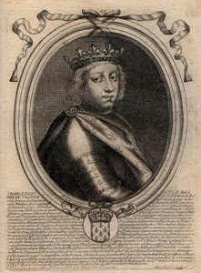 Portrait de Charles IV le Bel (1294-1328), roi de France - Gravure de 