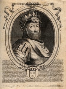 Portrait de Childéric Ier, roi des Francs Saliens (436-481) - Childéric Ier roi des Francs Saliens - gravure tirée de 
