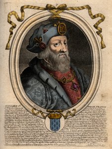 Portrait de Clotaire I (497-561), roi de Neustrie et roi des Francs - gravure de 
