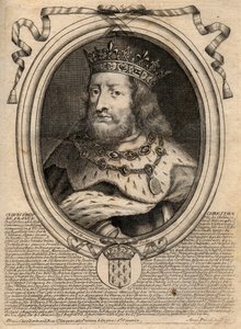 Portrait de Clovis Ier (v. 466-511), roi des Francs - Gravure de 