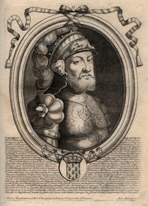 Portrait de Dagobert, roi des Francs de 628 à 638 - Dagobert (605-39) roi des Francs - gravure tirée de 