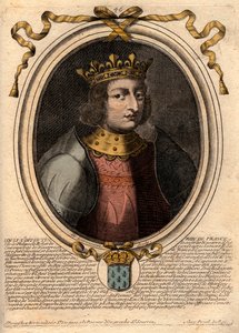 Portrait de Louis X le Hutin (1289-1316), roi de France - Louis X (1289-1316) le Hutin, roi de France et de Navarre - gravure tirée de 