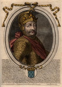 Portrait de Philippe II dit Philippe Auguste (1165-1223) - gravure de 