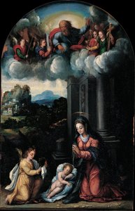 La Vierge adore l