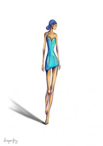 Robe bleue chic pour femme - dragonfly