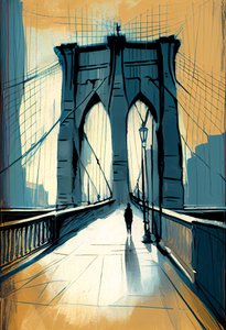 Croquis abstrait du pont de Brooklyn