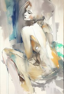 Belle femme assise