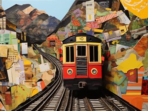 Gare de funiculaire, collage