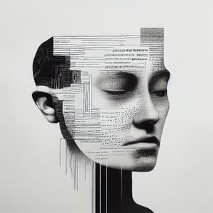 Peinture minimaliste de visage d