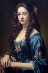 Portrait de belle supermodèle féminine du 18ème siècle | art imprimé sur toile