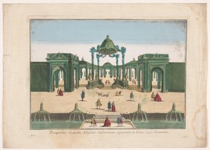 Vue de la pergola et des fontaines d