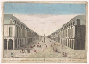Vue sur une place à Saint-Pétersbourg