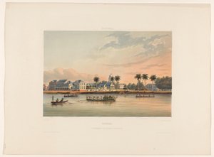 Rive avec la maison du gouverneur à Paramaribo, Suriname - jonkheer Jacob Eduard van Heemskerck