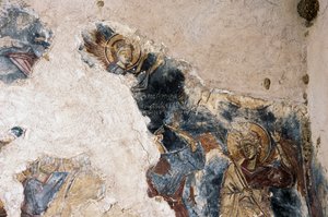 Ange et saint (détail), fresque dans l