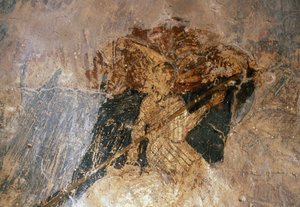 Homme à cheval, fresque dans l