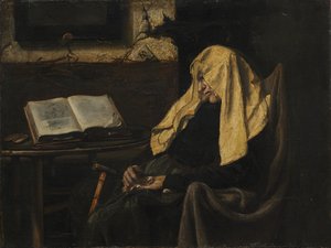 Vieille femme endormie - possibly France, mid 19th Century