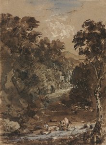 Paysage avec animaux de ferme