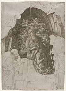 Vierge et Enfant dans la grotte - probably by the so called Premier Engraver