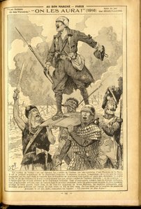 Agenda Buvard du Bon Marché 1917 - Illustration de Job : Nous les aurons ! 1916 - Guerre de 14-18, Médical, Médecine, Santé, Uniformes, Grandes Batailles, Armure - Soldats, Gaulois - Historique - pseudonym for Onfray de Breville Jacques Job