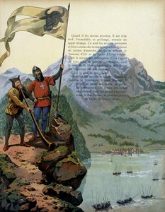Histoire de France au Moyen Âge : les troupes de Charles le Téméraire (1433-1477), duc de Bourgogne, entrent dans le pays de Vaud en Suisse - pseudonym for Onfray de Breville Jacques Job