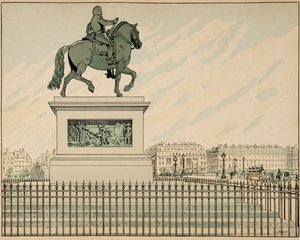 Illustration tirée du livre « Le bon roy Henri », illustrée par Jacques Marie Gaston Onfray de Breville dit JOB (1858-1931) : Statue érigée en mémoire d