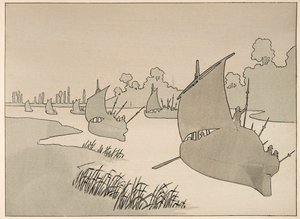Illustration tirée du livre "Le bon roy Henri", illustrée par JOB : Le Duc de Parme tente de ravitailler Paris par bateau - Collection privée - pseudonym for Onfray de Breville Jacques Job