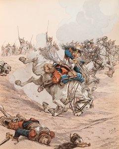 Charge des cuirassiers à la bataille de Reichshoffen (ou Frœschwiller-Wœrth) en 1870, Collection privée - pseudonym for Onfray de Breville Jacques Job