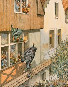 Jacques Marie Gaston Onfroy de Bréville dit JOB (1858-1931) - Histoire de la Belgique : La Défenestration des échevins patriciens de Louvain en 1419, Collection privée - pseudonym for Onfray de Breville Jacques Job