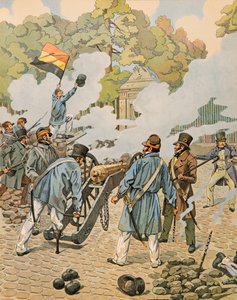 Jacques Marie Gaston Onfroy de Bréville dit JOB (1858-1931) - Histoire de la Belgique : Jean Joseph Charlier (1794 - 1866) dit la jambe de bois pointe son artillerie contre les troupes néerlandaises massées dans le parc de Bruxelles en septembre 1830, Coll - pseudonym for Onfray de Breville Jacques Job