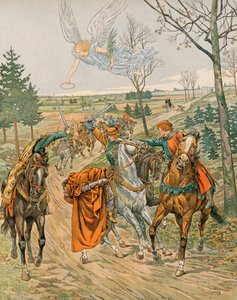 Jacques Marie Gaston Onfroy de Bréville dit JOB (1858-1931) - Histoire de Belgique : Saint Albert de Louvain (ca. 1166-1192), Prince de Liège est assassiné à Reims par les sbires de l