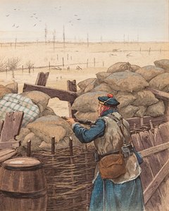 Le fusilier marin (fusilier marin dans une tranchée pendant la Première Guerre mondiale) - pseudonym for Onfray de Breville Jacques Job