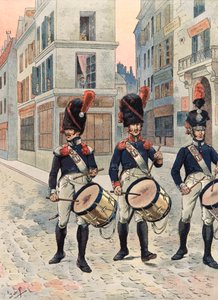 Uniforme des troupes françaises à travers les âges : tambours de la garde nationale de Paris