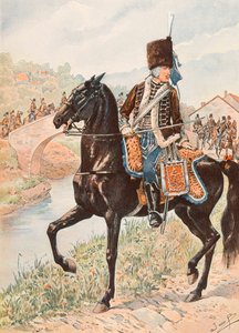 Jacques Marie Gaston Onfroy de Bréville dit JOB (1858-1931) - Tenue des troupes françaises à toutes les époques : Colonel des Hussards de Chamborant (1784), Collection privée - pseudonym for Onfray de Breville Jacques Job
