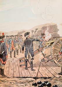 Jacques Marie Gaston Onfroy de Bréville dit JOB (1858-1931) - Le premier coup de canon au quartier général de Yorktown en septembre 1781, Collection privée - pseudonym for Onfray de Breville Jacques Job