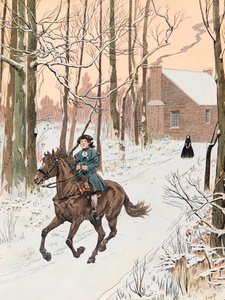 Jeune George Washington quittant la maison familiale en 1740 pour l